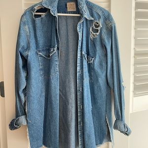First of a Kind ripped jean jacket